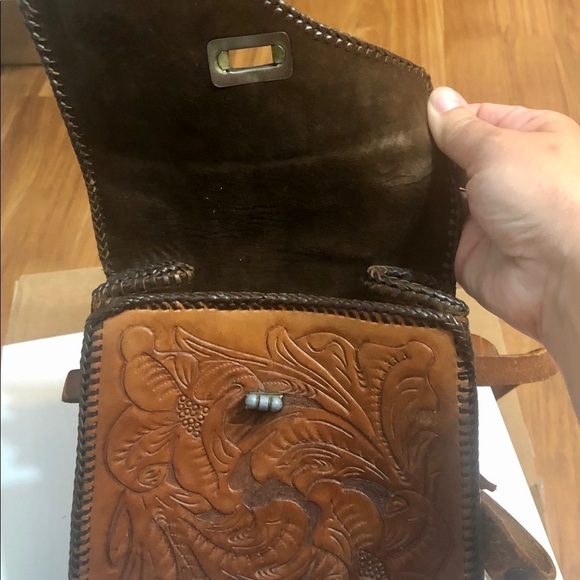 Vintage leather small shoulder bag - Picture 6 of 13